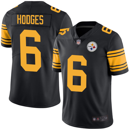 Youth Pittsburgh Steelers Football #6 Limited Black Devlin Hodges Rush Vapor Untouchable Nike NFL Jersey->pittsburgh steelers->NFL Jersey